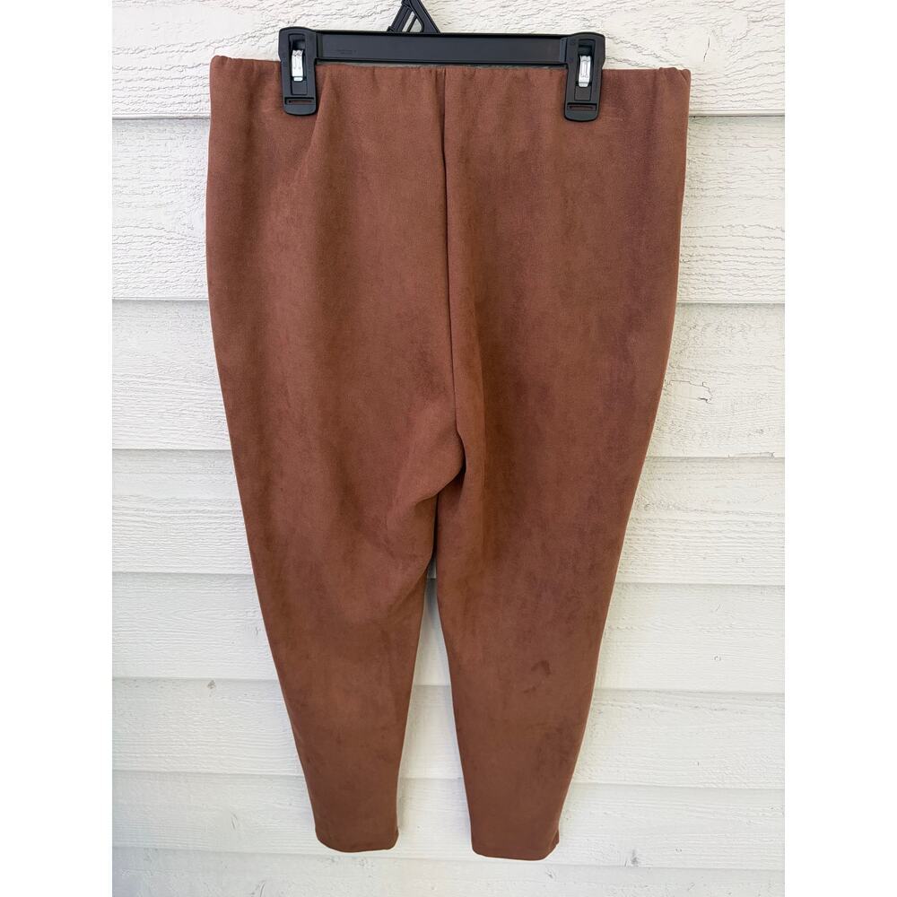 Curations Brown Faux Suede Pull-On Leggings Pants Size Medium - Picture 6 of 6